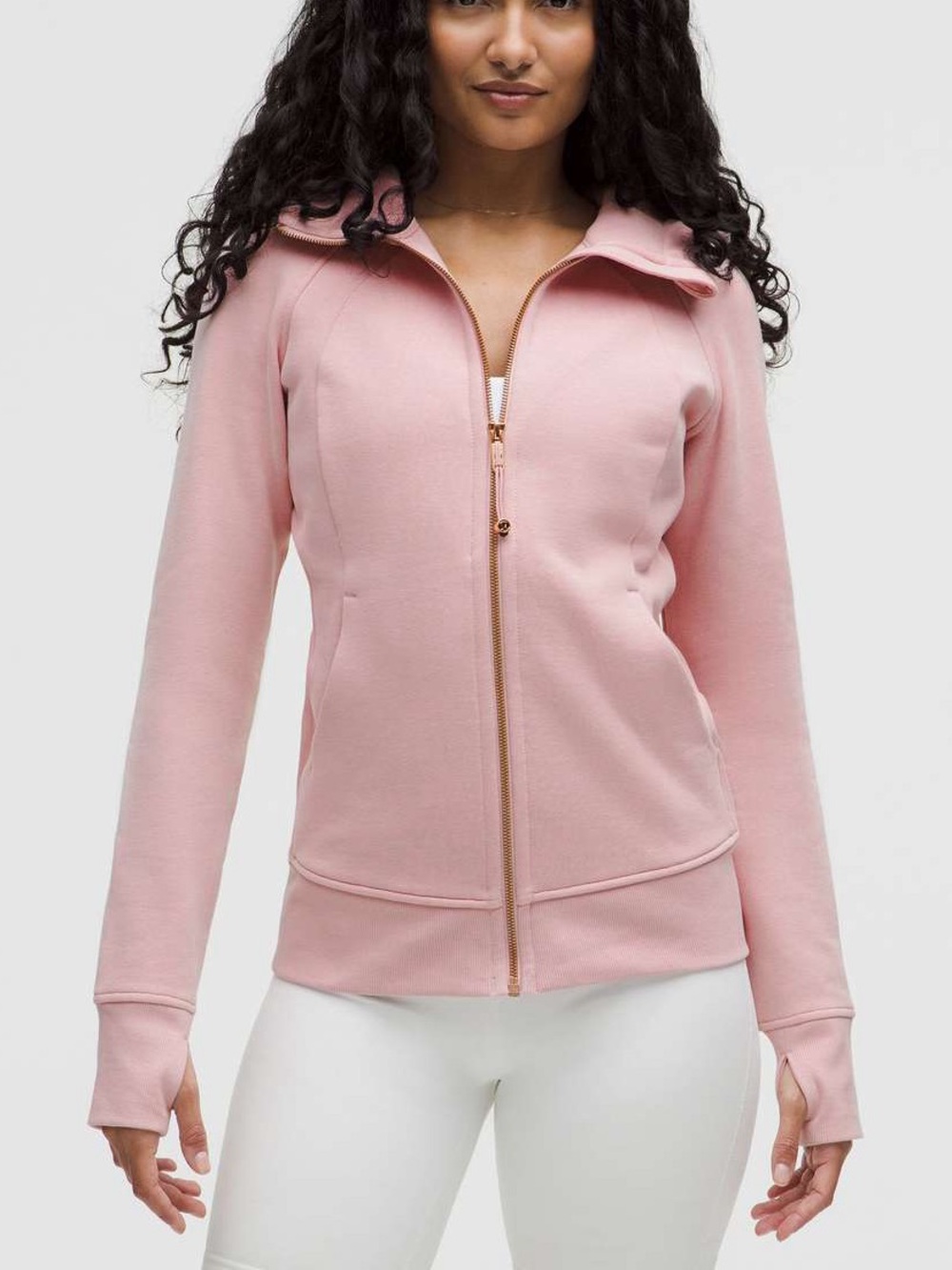 Lululemon Scuba Full-Zip Hoodie Pink Haze Rose Gold Size 10 Fall 26 #048